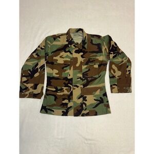 US Military Woodland Camo  Coat Jacket Ripstop Small Short 8415-01-390-8539
